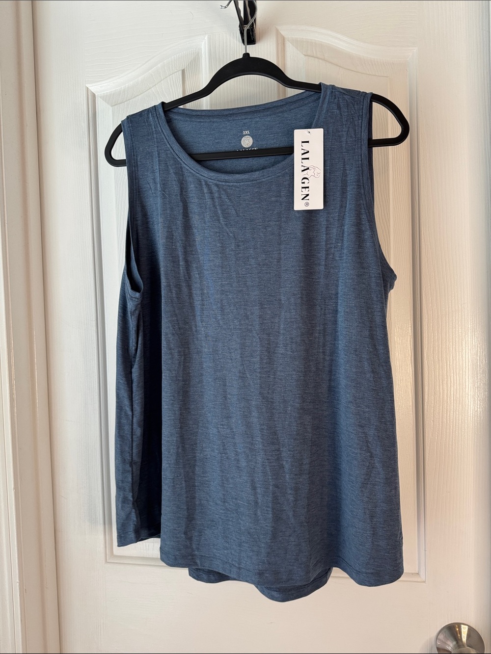 Lalagen Scoop Neck Tank Top in Denim Blue